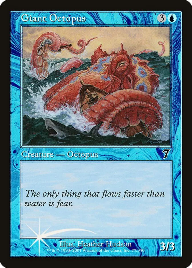 2001 Seventh Edition Giant Octopus #77★ common card image