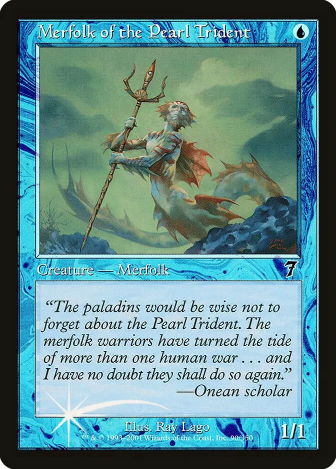 2001 Seventh Edition Merfolk of the Pearl Trident #90★ common card image