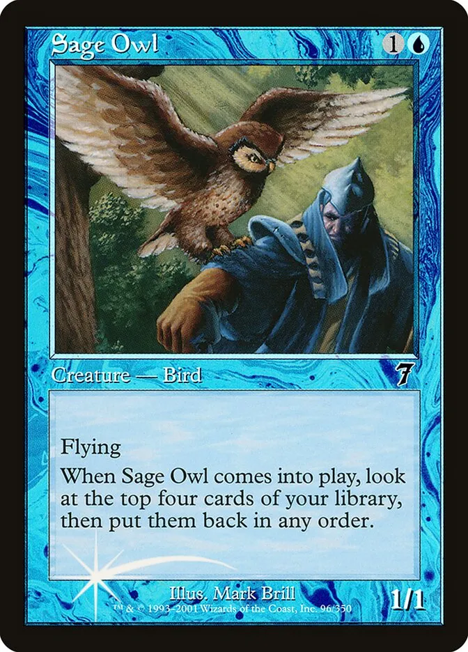 2001 Seventh Edition Sage Owl #96★ common card image