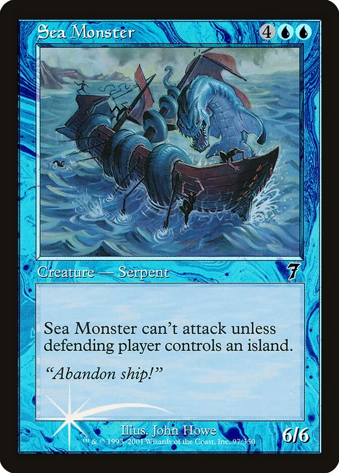 2001 Seventh Edition Sea Monster #97★ common card image