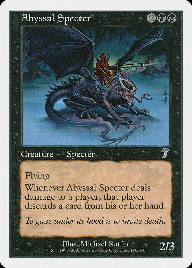 2001 Seventh Edition Abyssal Specter uncommon #116 uncommon card image
