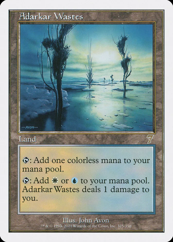 2001 Seventh Edition Adarkar Wastes rare #325 rare card image