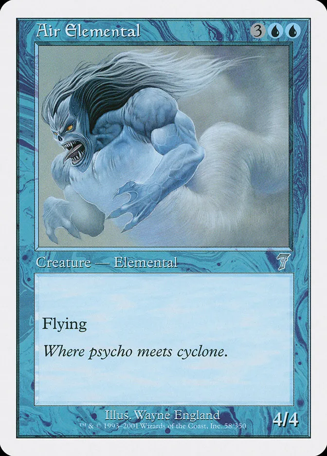 2001 Seventh Edition Air Elemental uncommon #58 uncommon card image