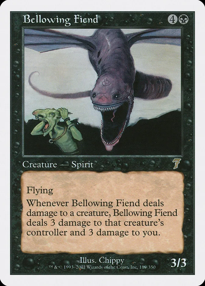 2001 Seventh Edition Bellowing Fiend rare #119 rare card image