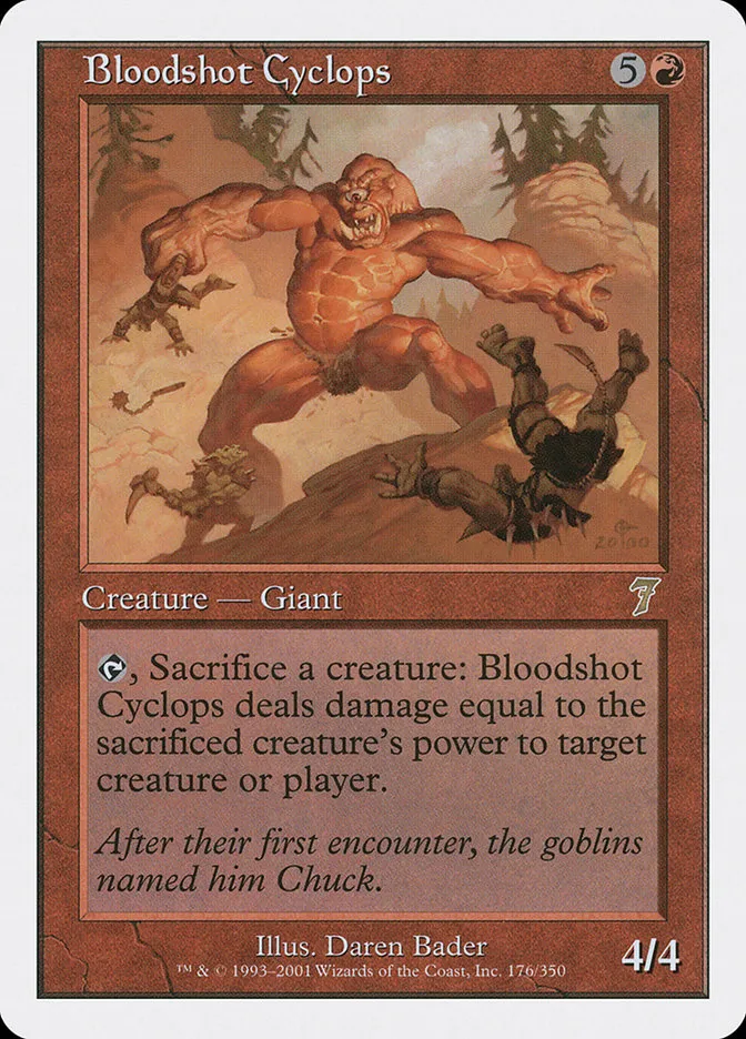 2001 Seventh Edition Bloodshot Cyclops rare #176 rare card image