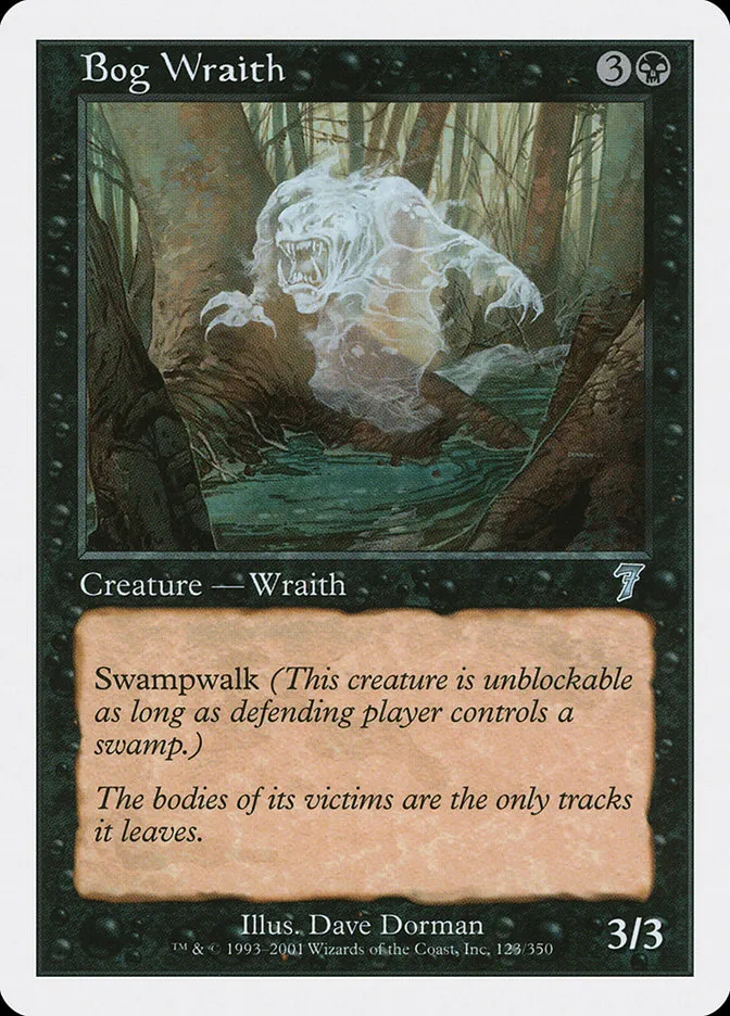 2001 Seventh Edition Bog Wraith uncommon #123 uncommon card image