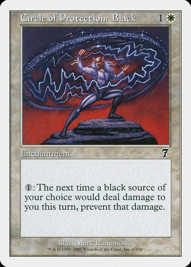 2001 Seventh Edition Circle of Protection: Black #6 common card image