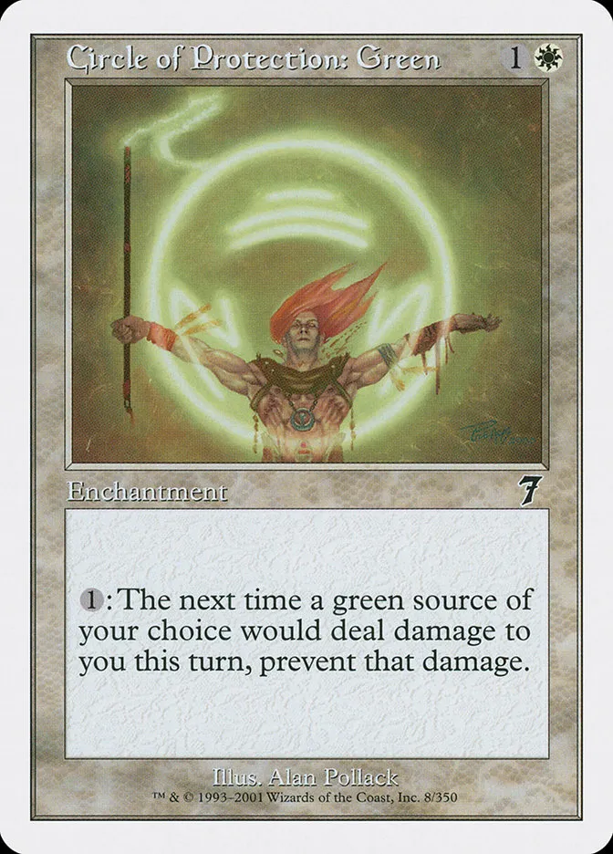 2001 Seventh Edition Circle of Protection: Green #8 common card image