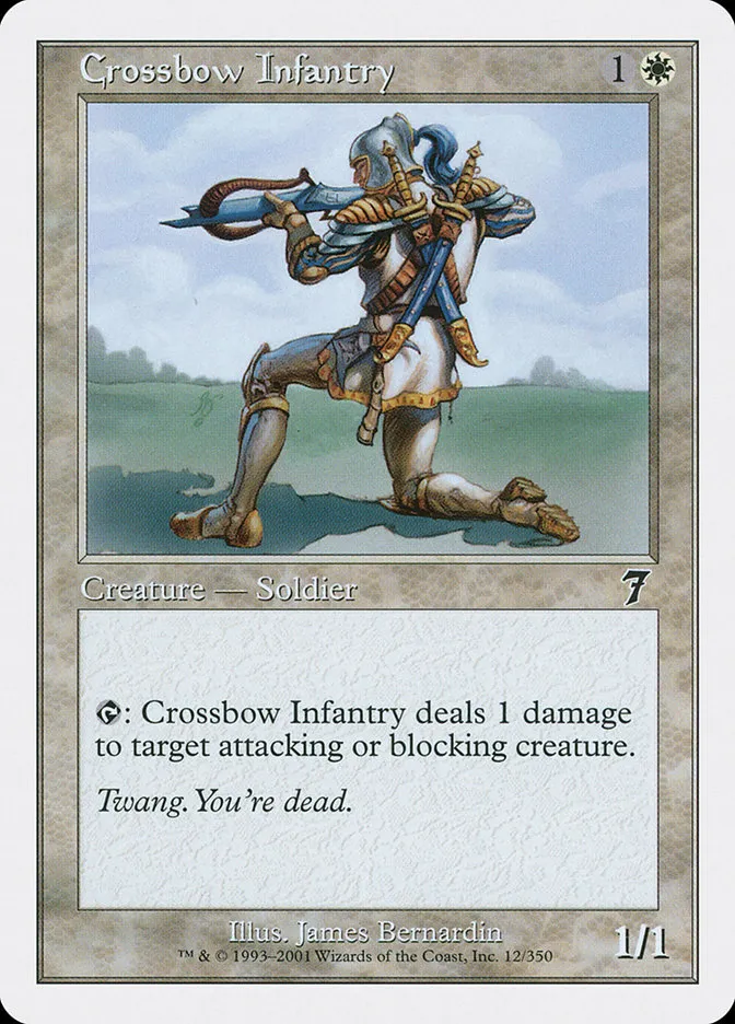 2001 Seventh Edition Crossbow Infantry common #12 common card image