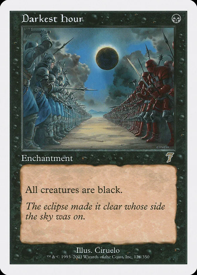 2001 Seventh Edition Darkest Hour rare #128 rare card image