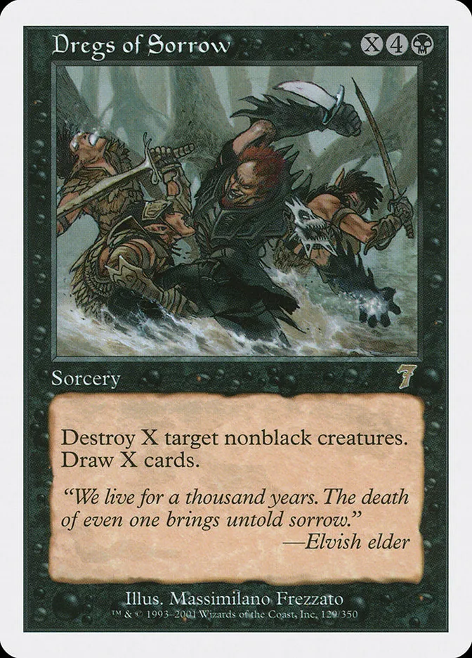 2001 Seventh Edition Dregs of Sorrow rare #129 rare card image
