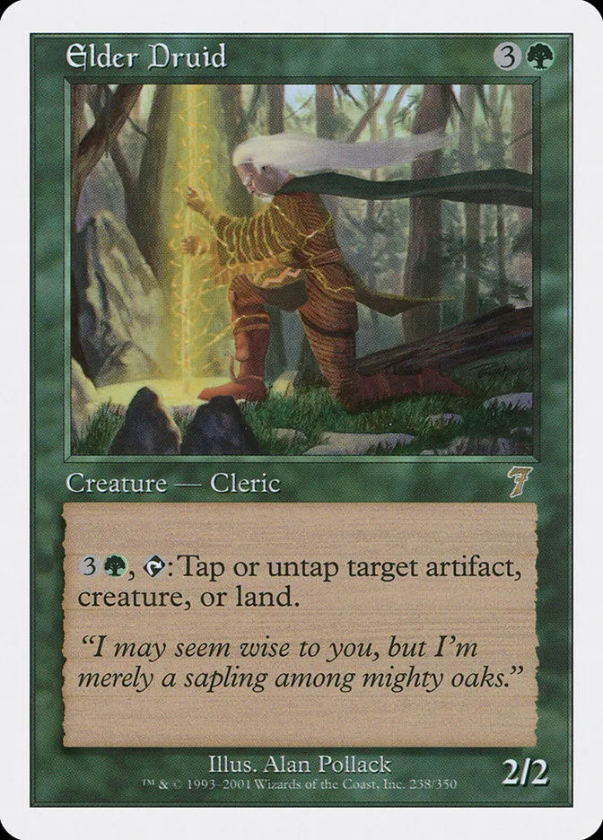 2001 Seventh Edition Elder Druid rare #238 rare card image