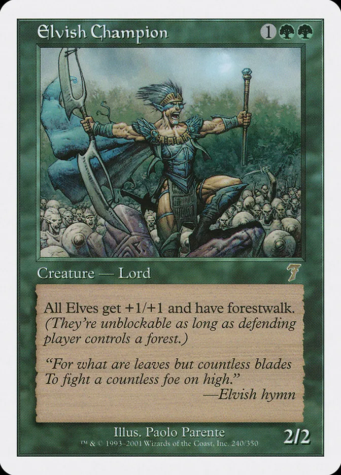 2001 Seventh Edition Elvish Champion rare #240 rare card image