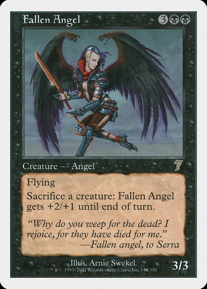 2001 Seventh Edition Fallen Angel rare #134 rare card image