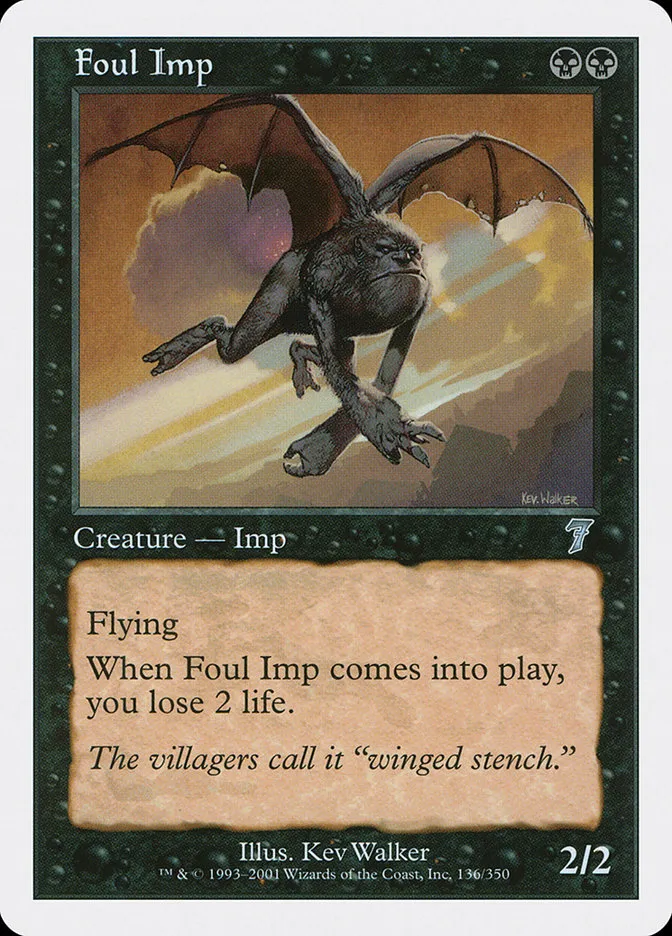 2001 Seventh Edition Foul Imp uncommon #136 uncommon card image