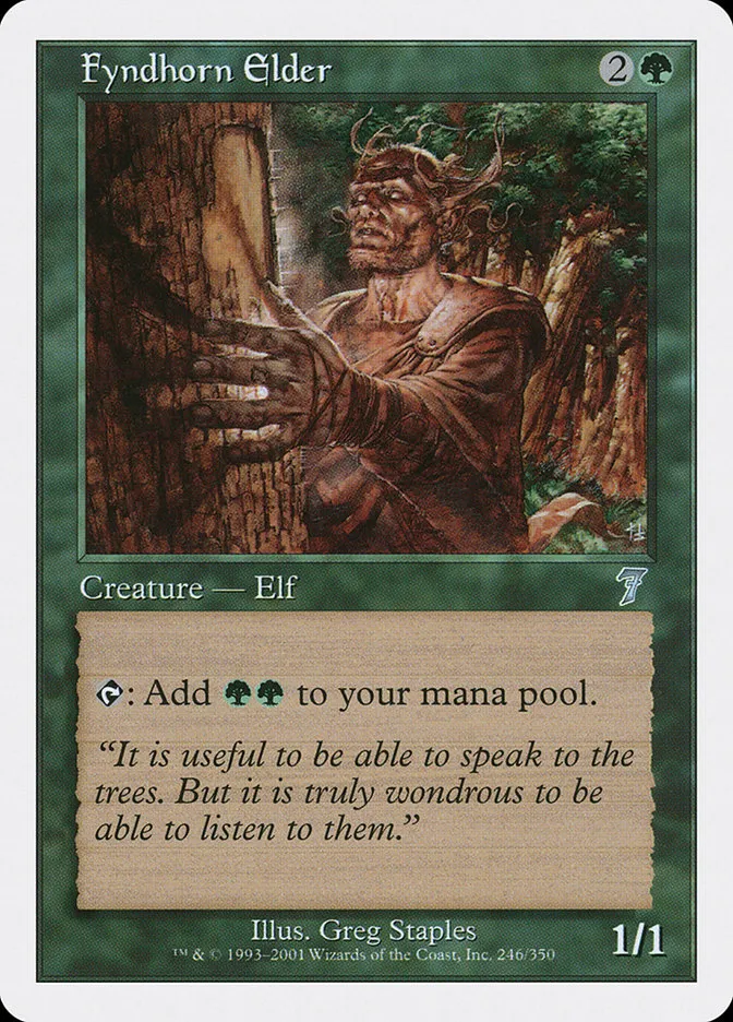 2001 Seventh Edition Fyndhorn Elder uncommon #246 uncommon card image
