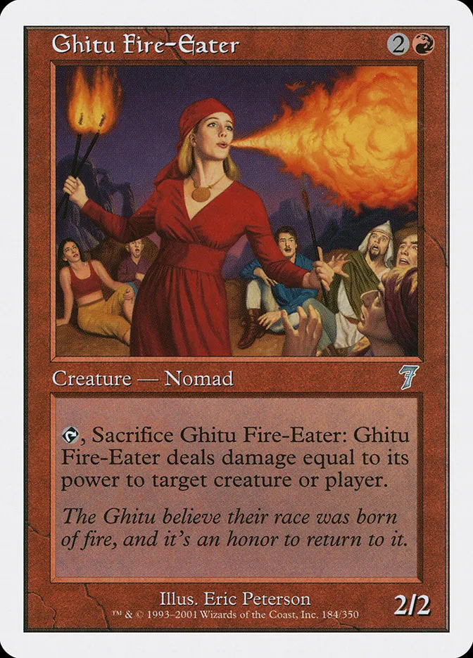 2001 Seventh Edition Ghitu Fire-Eater uncommon #184 uncommon card image