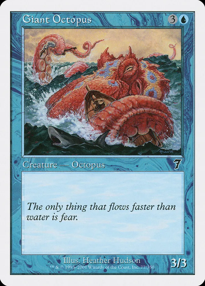 2001 Seventh Edition Giant Octopus common #77 common card image