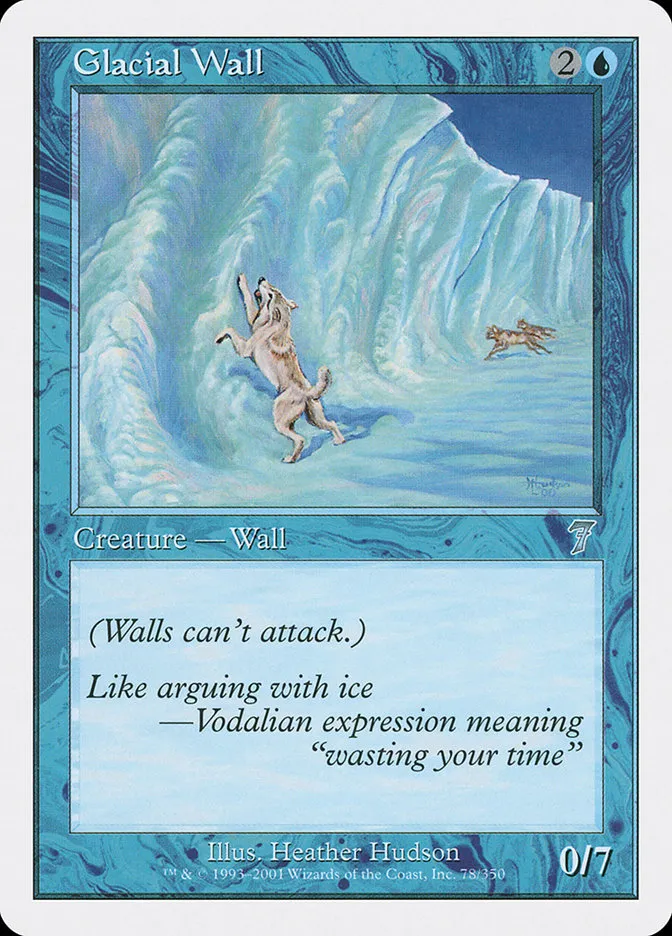 2001 Seventh Edition Glacial Wall uncommon #78 uncommon card image