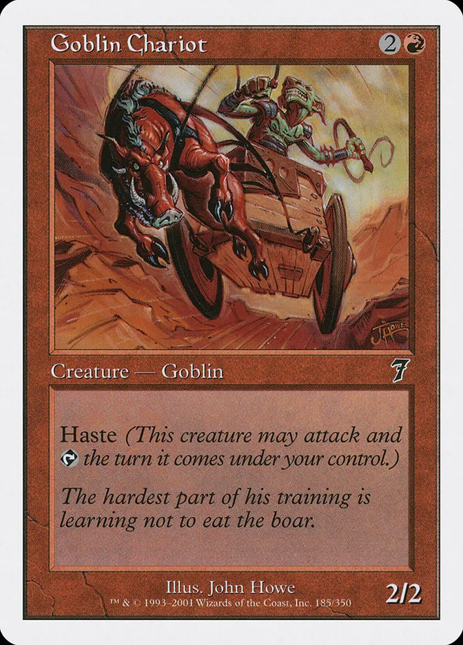 2001 Seventh Edition Goblin Chariot common #185 common card image