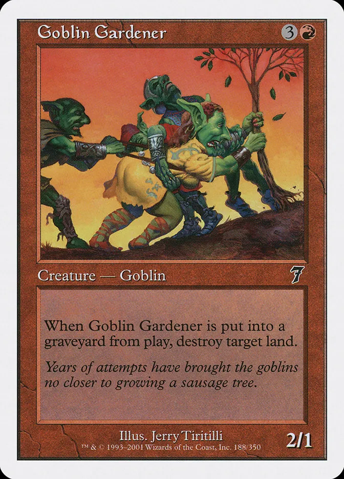 2001 Seventh Edition Goblin Gardener #188 common card image