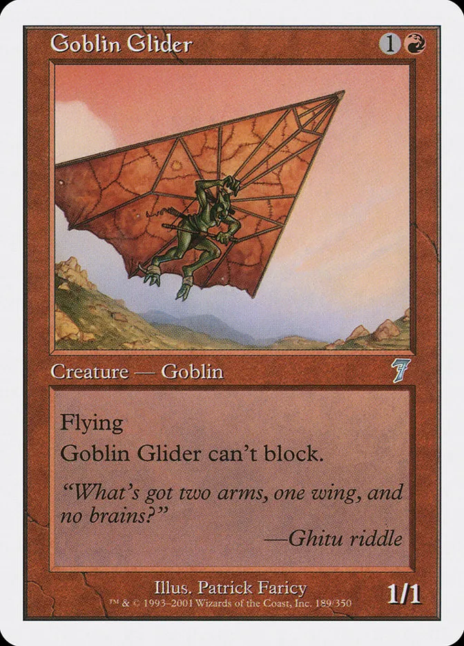 2001 Seventh Edition Goblin Glider uncommon #189 uncommon card image