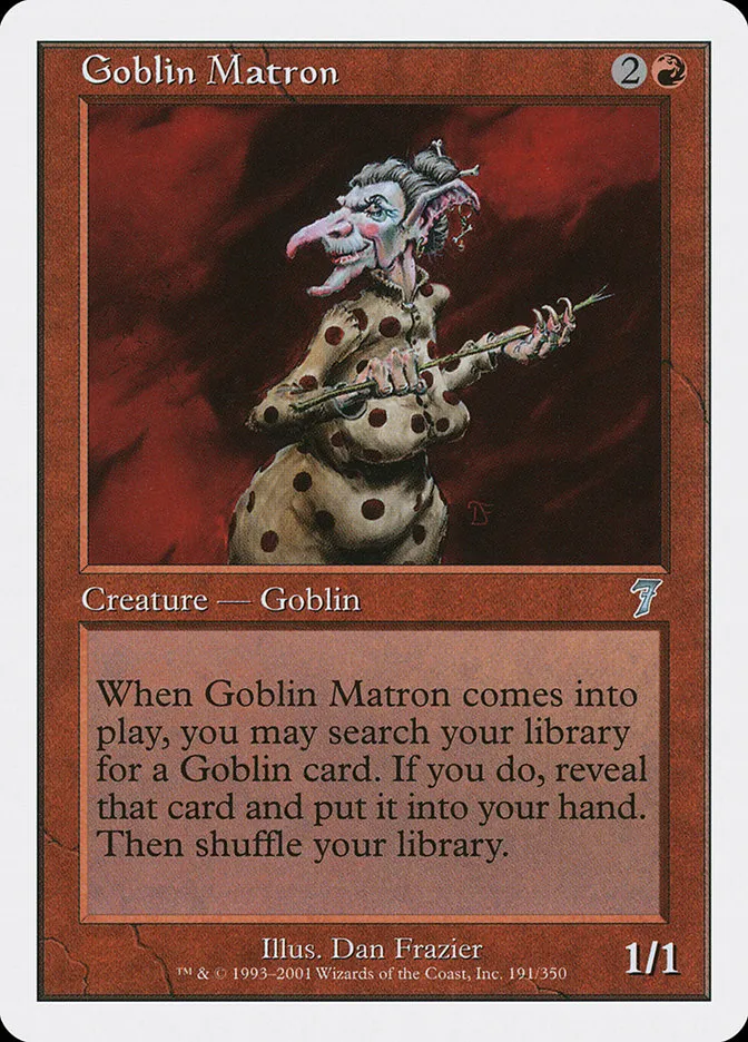 2001 Seventh Edition Goblin Matron uncommon #191 uncommon card image