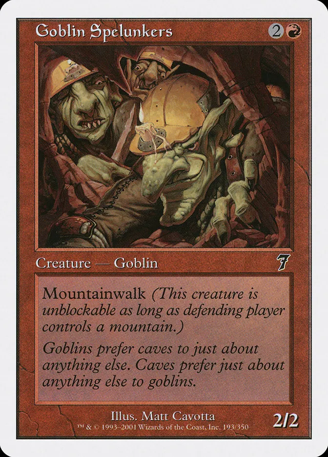 2001 Seventh Edition Goblin Spelunkers common #193 common card image