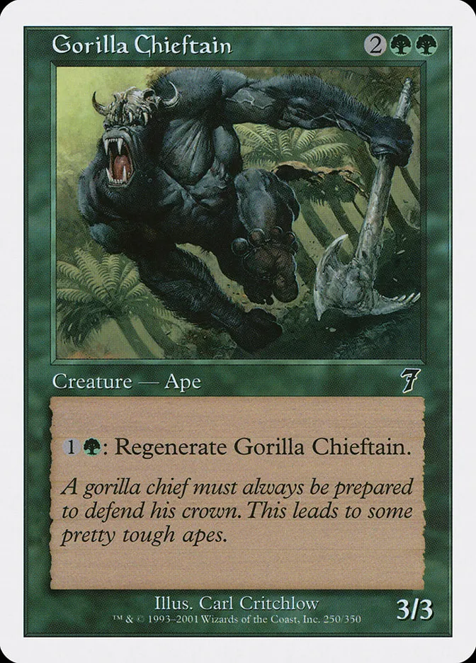 2001 Seventh Edition Gorilla Chieftain common #250 common card image