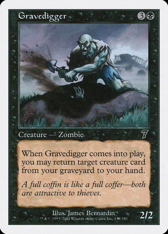 2001 Seventh Edition Gravedigger common #139 common card image