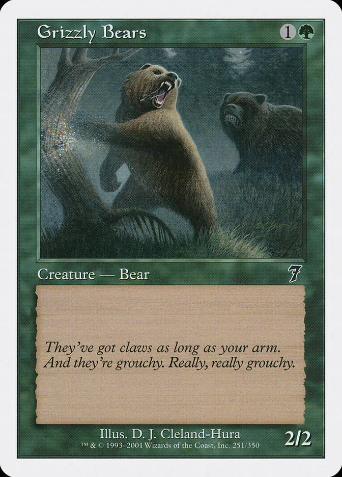 2001 Seventh Edition Grizzly Bears common #251 common card image