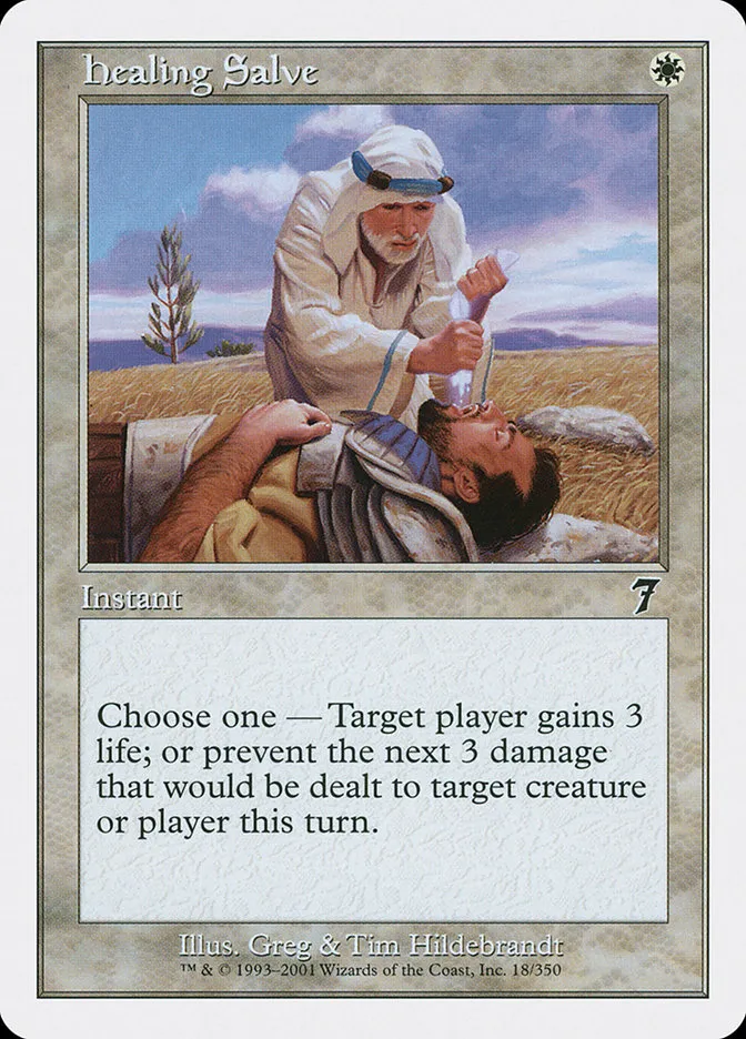 2001 Seventh Edition Healing Salve #18 common card image