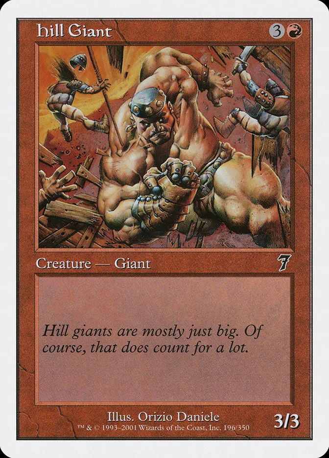 2001 Seventh Edition Hill Giant common #196 common card image