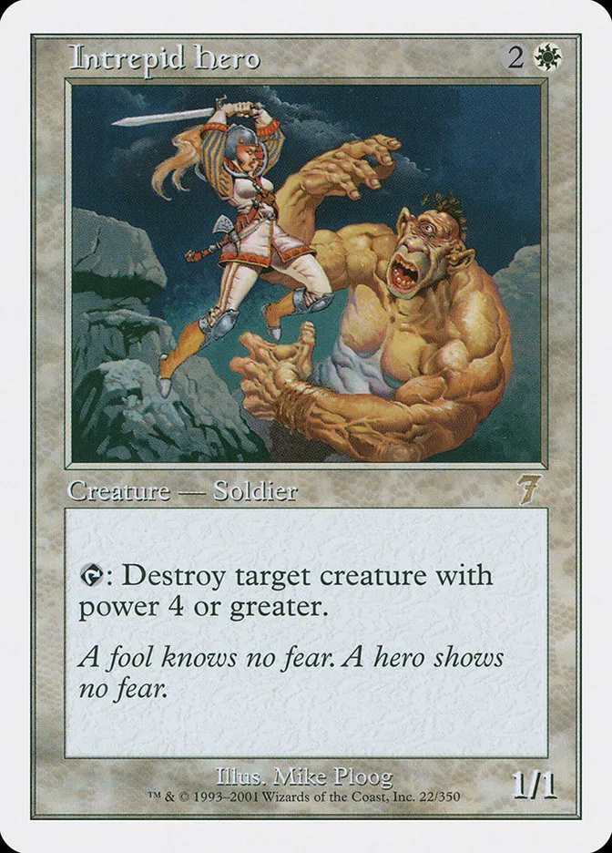 2001 Seventh Edition Intrepid Hero #22 rare card image