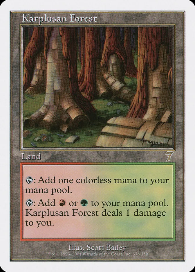2001 Seventh Edition Karplusan Forest rare #336 rare card image
