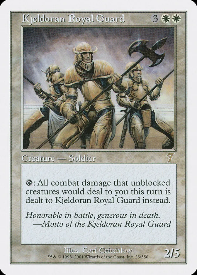2001 Seventh Edition Kjeldoran Royal Guard #23 rare card image