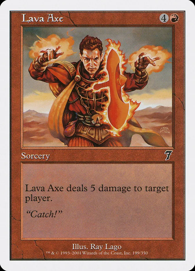 2001 Seventh Edition Lava Axe common #199 common card image