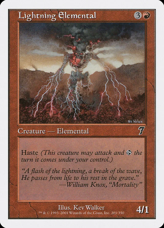 2001 Seventh Edition Lightning Elemental common #201 common card image