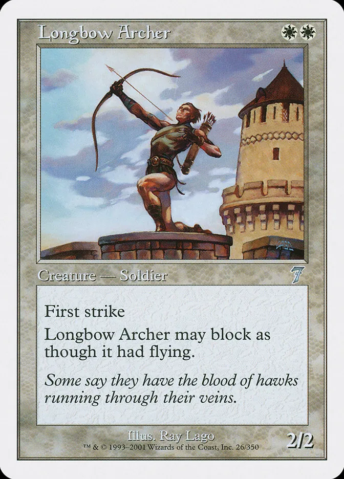 2001 Seventh Edition Longbow Archer uncommon #26 uncommon card image