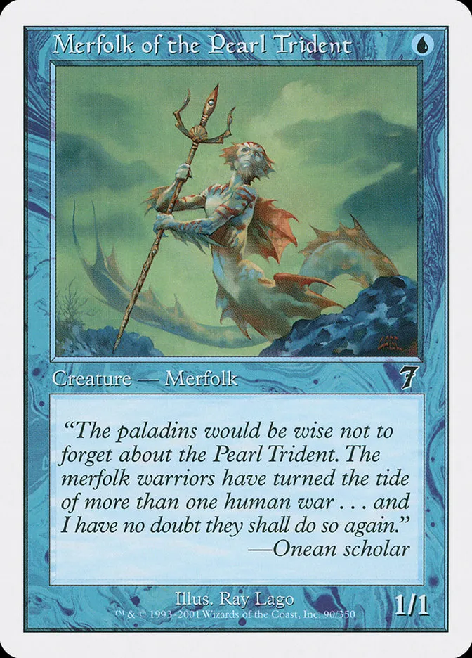 2001 Seventh Edition Merfolk of the Pearl Trident #90 common card image
