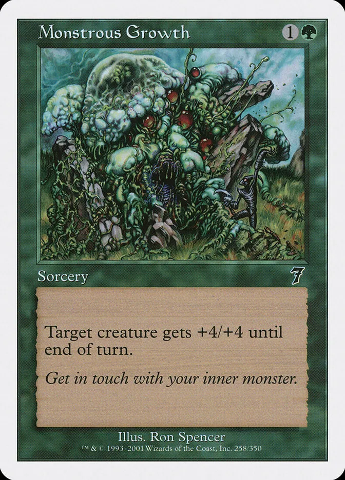 2001 Seventh Edition Monstrous Growth common #258 common card image