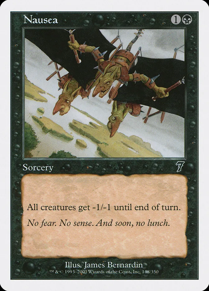 2001 Seventh Edition Nausea common #148 common card image