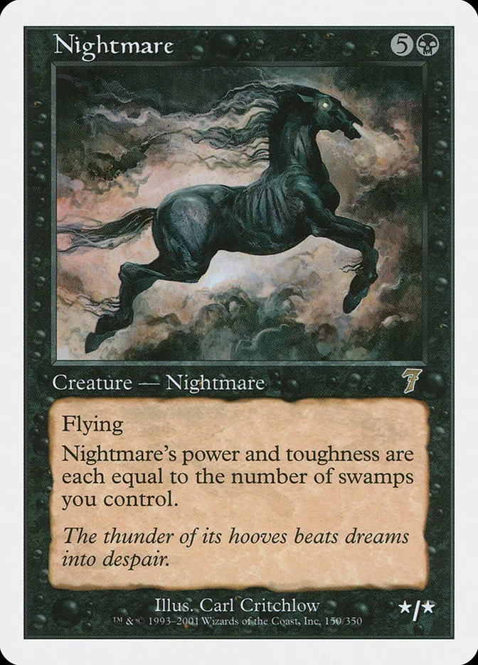 2001 Seventh Edition Nightmare rare #150 rare card image