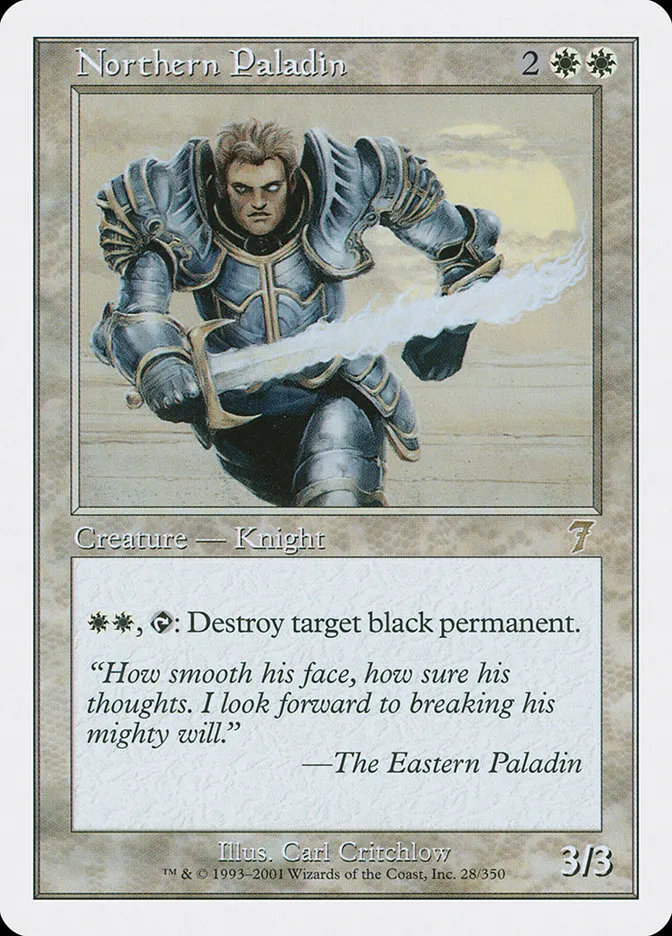 2001 Seventh Edition Northern Paladin #28 rare card image