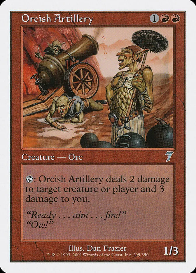 2001 Seventh Edition Orcish Artillery uncommon #205 uncommon card image