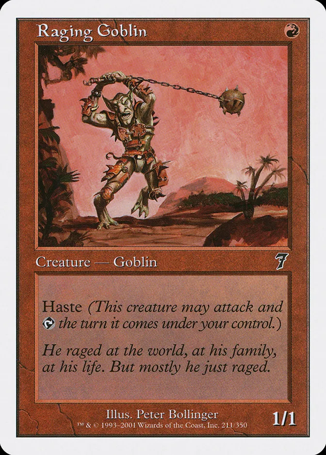 2001 Seventh Edition Raging Goblin common #211 common card image