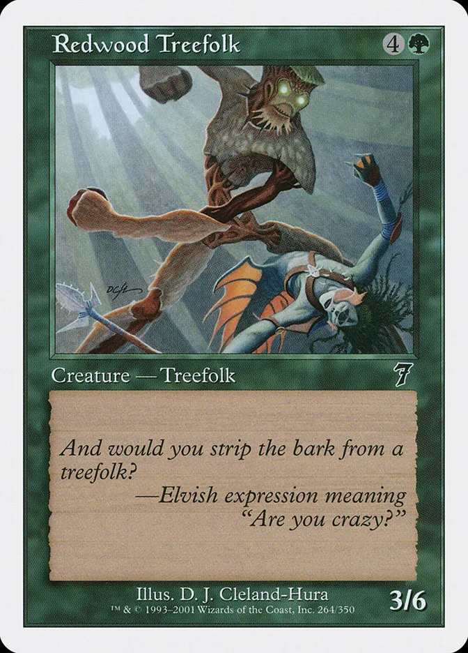 2001 Seventh Edition Redwood Treefolk common #264 common card image
