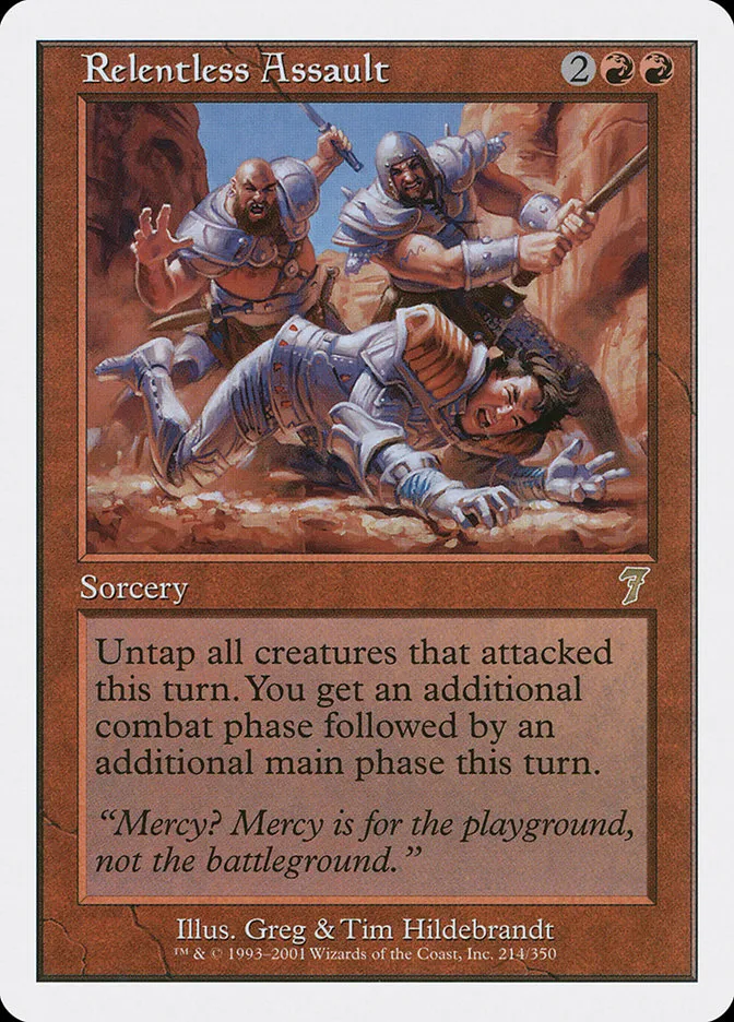 2001 Seventh Edition Relentless Assault rare #214 rare card image