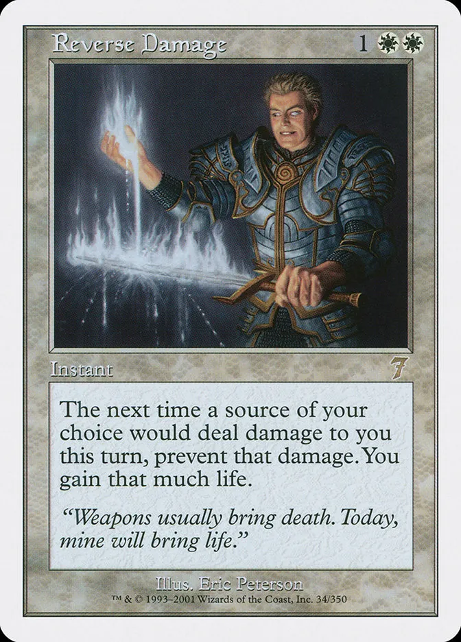 2001 Seventh Edition Reverse Damage rare #34 rare card image