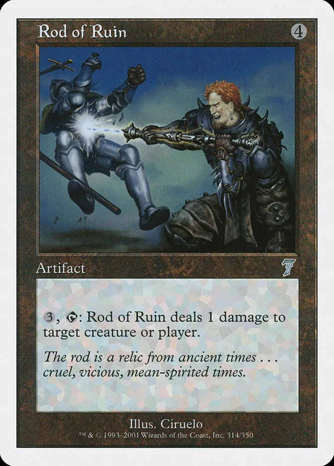 2001 Seventh Edition Rod of Ruin uncommon #314 uncommon card image